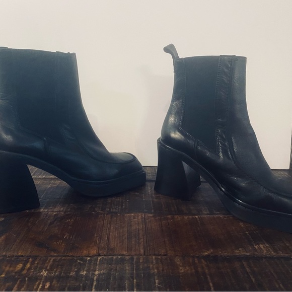 Topshop Hunter Heeled Leather Ankle Boot BLACK         Size 9.5    •NEW• - Picture 7 of 9